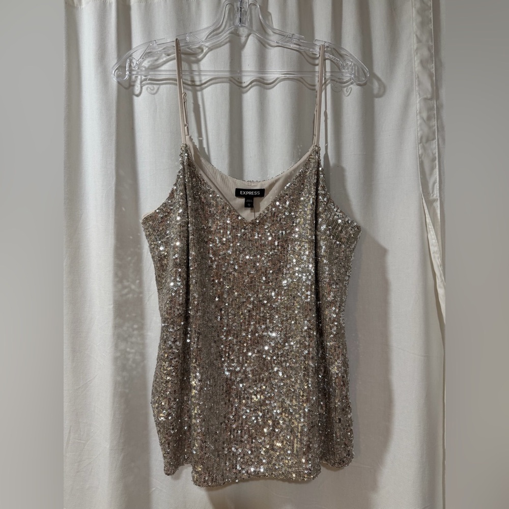 NWT Express Glittering/Sparkle Sequin Tank Large